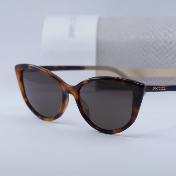 Jimmy Choo NADIA/S 008670 Cat Eye Sunglasses - Havana/Crystal/Brown - Picture 7 of 12